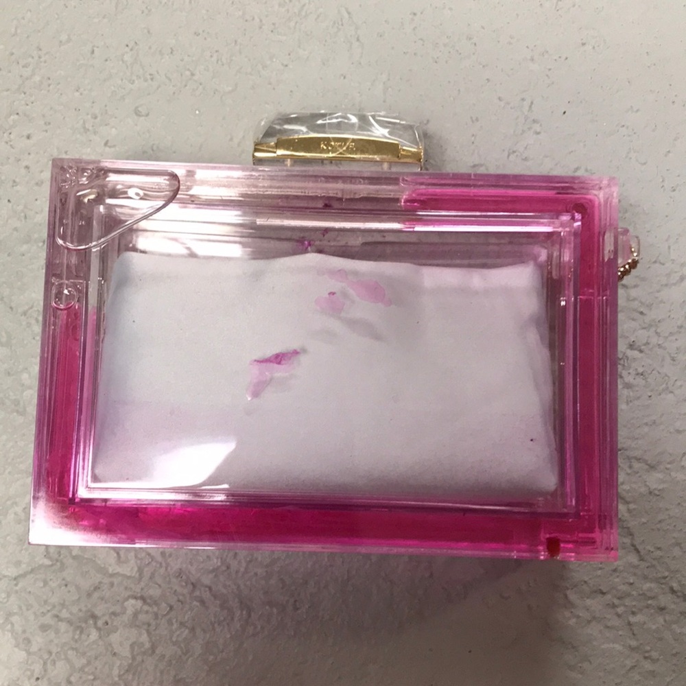 Kotur transparent neon pink liquid clutch